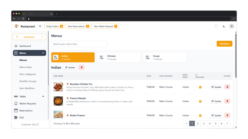 Effortless Menu Management